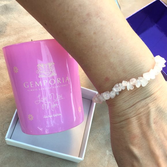 Rose Quartz "Love You Mum" Soy Candle & Stretchy Bead Bracelet Mother's Day - Picture 9 of 16